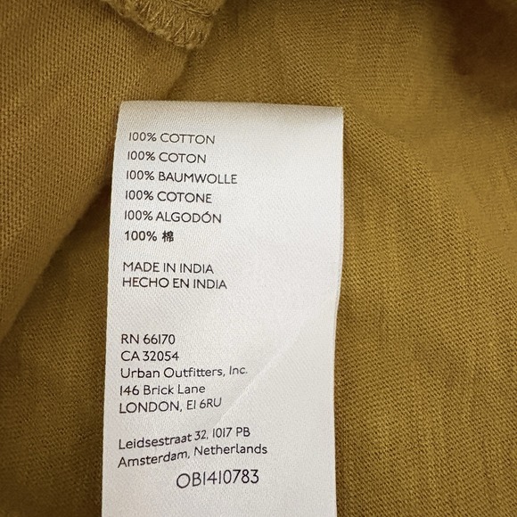 Anthropologie Top Size Large Ruffled Down V-Neck Shirt Ruffle Blouse‎ Holly Gold - Picture 8 of 8